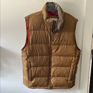 Eddie Bauer Brown Quilted Puffer Vest with Red Lining